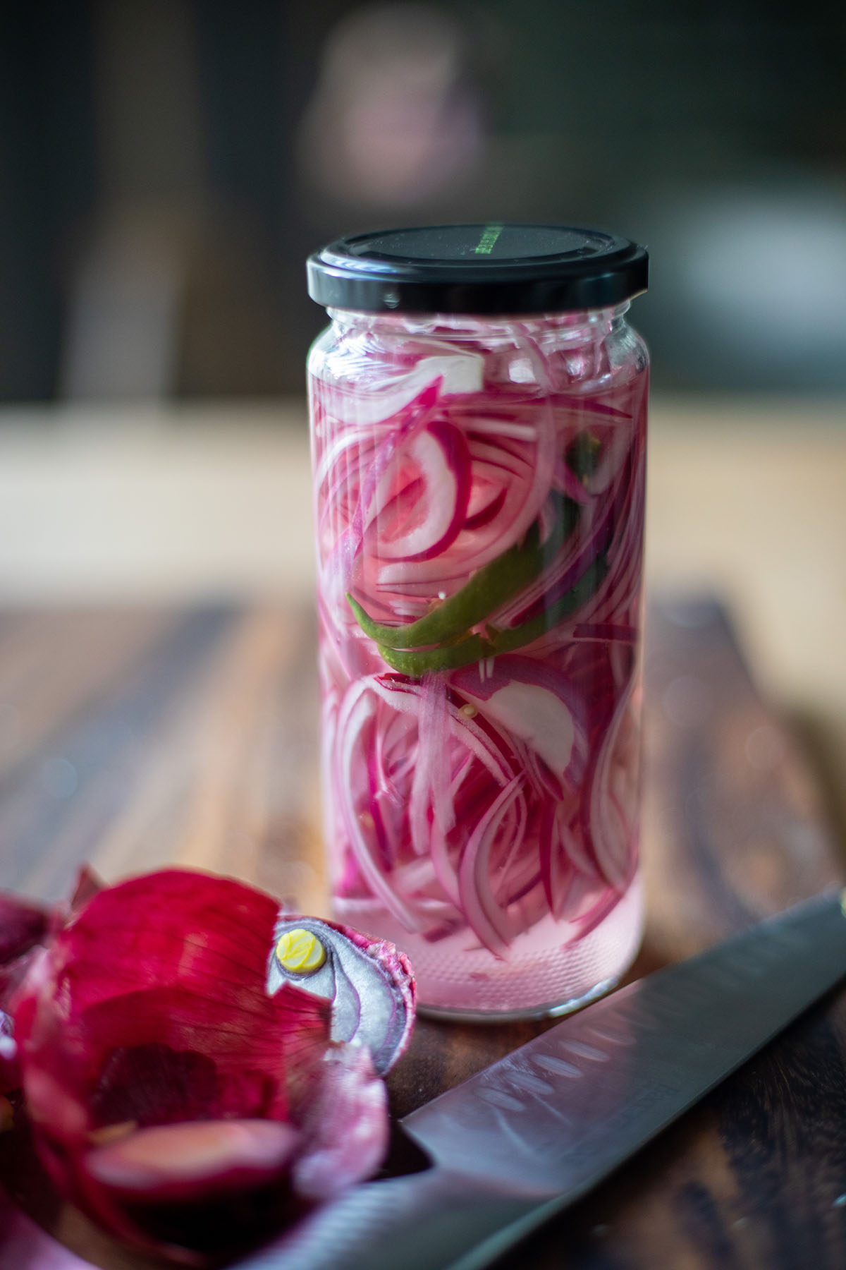 Quick Pickled Red Onions with Green Chillies - B's Bites All Recipes